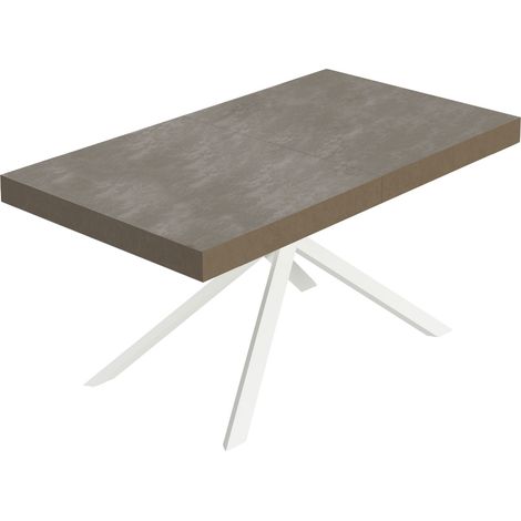 Tavolo Allungabile 160/420x90 cm Niket Tortora Gambe Bianche