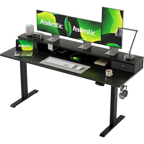 Schreibtisch Höhenverstellbar Elektrisch Schwarz 160 x 60 cm (1/5)