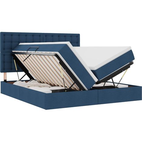 Maison Exclusive - Letto con Contenitore con testiera Blu 180 x 200 cm Tessuto