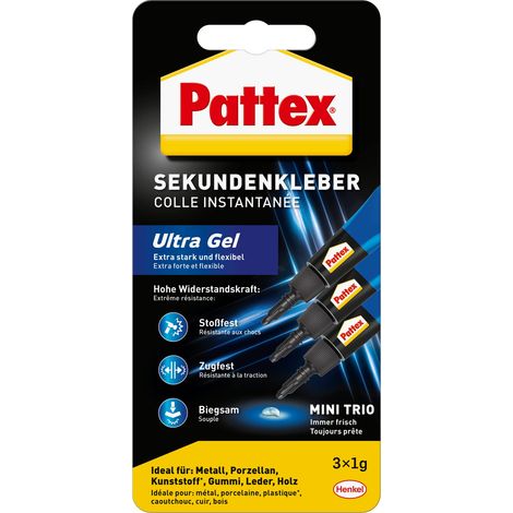 PATTEX PSMG3 COLLA ISTANTANEA ULTRA GEL, 3 X 1G (1/5)