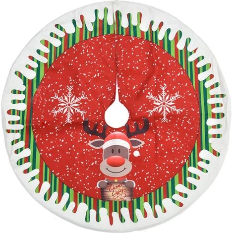 Tapis de sapin de Noël, tapis de sapin de Noël avec motifs de Noël, décorations de sapin pour les fêtes de fin d'année (1/5)