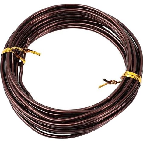 Alambre de aluminio para bonsái, soporte flexible, material duradero, 2,5 mm-Marrón-a, 4 rollos (20 m)-b (1/2)