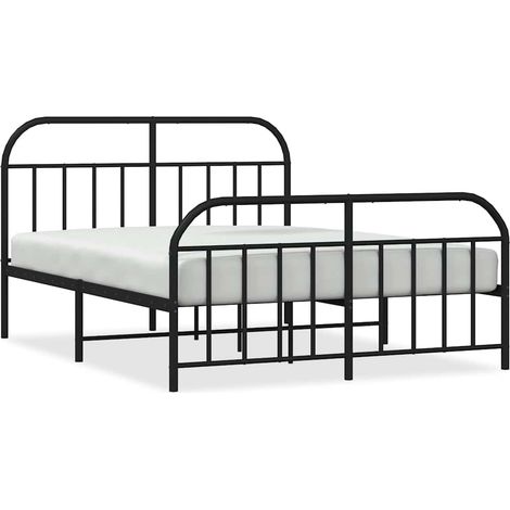 Maison Exclusive - Cadre de lit métal sans matelas avec pied de lit noir 135x190cm (1/5)
