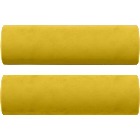 Maison Exclusive - Cuscini Decorativi 2 pz Giallo Ø15x50 cm in Velluto