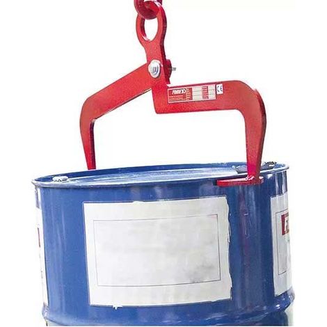 Pince à fûts verticale manuelle ajustable pour palan, grue et chariot élévateur - Fûts de 60 à 220 L - Charge max 300kg - 840009378