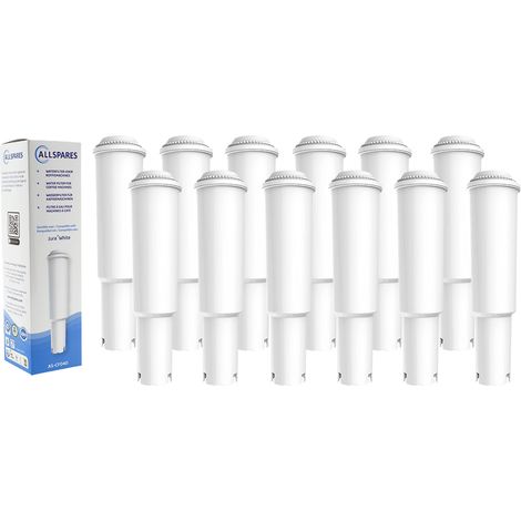 Filtro de agua AllSpares (12 unidades) apto para cafeteras JURA IMPRESSA, filtro de repuesto para JURA White 60209 (1/5)