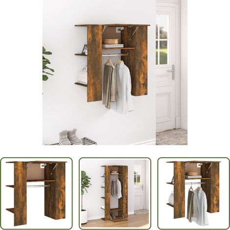 Holzschrank - Flurschrank Räuchereiche 97,5x37x99 cm Holzwerkstoff (1/5)
