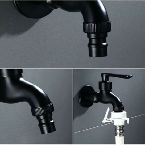 Robinet de jardin extérieur robinet d'eau froide vintage avec interface de commande unique (sorties 1/2 pouce - entrées 1/2 pou (1/5)