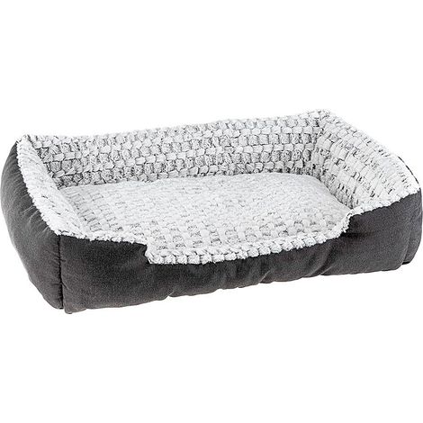 Ferplast SWEETIE Niche en coton et fourrure écologique pour chiens et chats. Variante 90 - Misure: 91 x 72 x h 19 cm - Gris