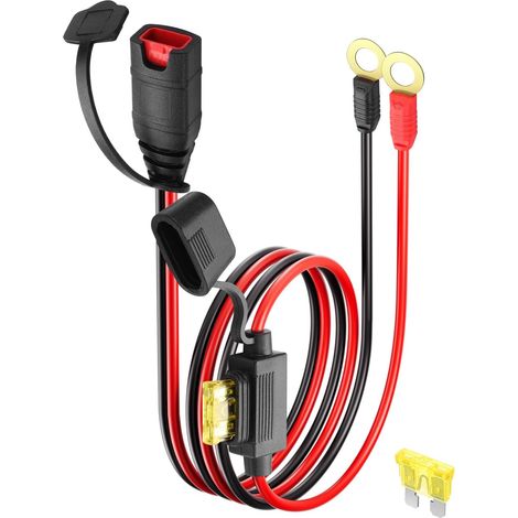 1 Harnais de câble 16AWG Connecteur M10 Fusible 20A pour chargeur batterie voiture moto (1/5)
