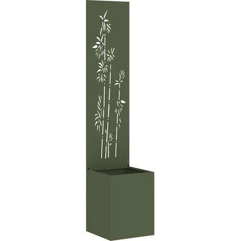 Paravent de jardin vert olive, 32 x 32 x 150 cm (1/5)