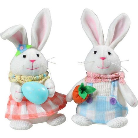 1 paire de lapins de Pâques lumineux à LED, décoration pour chambre ou bureau (1/4)