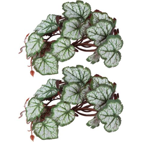 2 pièces plantes aquatiques artificielles type vigne à feuilles de Heuchera en plastique réalistes, décoration avec ventouse pour aquarium (1/5)