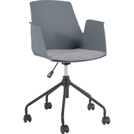 Pedro-Chaise de bureau en plastique gris (1/5)