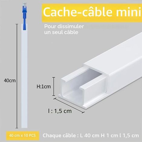 Cable duct, mini electric duct self-adhesive, can be painted to hide a speaker cable or a TV cable – 10 x 40 cm, 15 mm, 10 mm (1/4)