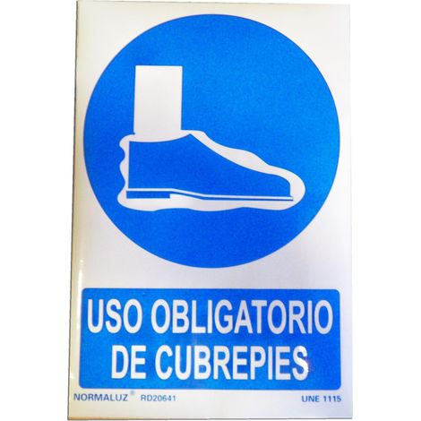 Schild 29,5 x 20 „Verpflichtende Verwendung von Fußabdeckungen RD20641“.