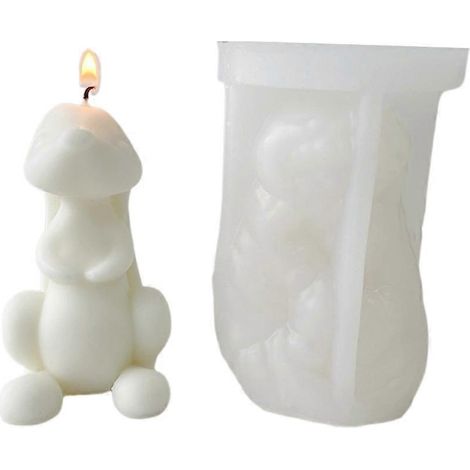 Moule en silicone lapin à longues oreilles pour la fabrication de bougies, idéal pour les mariages et la Saint-Valentin. Décorations de mariage et de Saint-Valentin. (1/4)