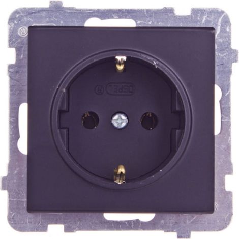 Sonata Einzelsteckdose mit Schuko schwarzmetallic GP-1RS/m/33