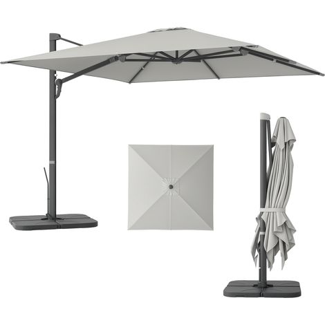 Store latéral brise-vue paravent rétractable 3 x 1.6 m métal polyester imperméable anti-UV haute densité 180 g/m² gris (1/4)