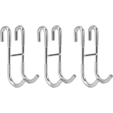 [NON UTILIZZATO] Ganci per porta doccia (set da 3), ganci portasciugamani per porte bagno in vetro senza telaio, argento