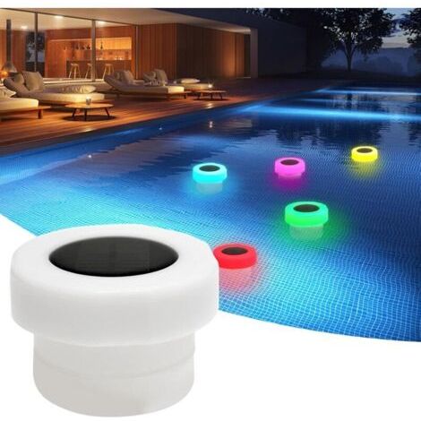Diffuseur de chlore flottant pour piscines, avec éclairage solaire, adapté aux jacuzzis, piscines et spas.