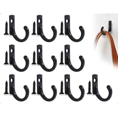 10er-Pack Vintage-Wandhaken aus Zinklegierung kleine Schlüsselhaken Einzelhaken mit Schraubkappen geeignet für Handtücher Badezimmer Schlafzimmer (1/5)