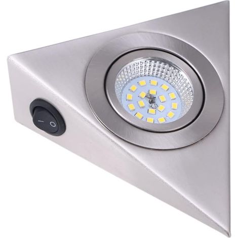 1 Pièce Éclairage LED Meuble Triangulaire 220V en Acier Inoxydable Lumière Blanche Naturelle Design Compact Cuisine Placard et Meubles (1/5)