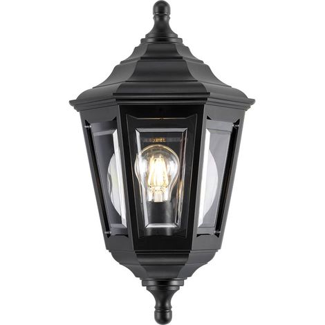 Außenleuchte Wandlampe Schwarz H 44 cm E27 1 Flammig IP44 Gartenlampe Balkon Hof (1/5)