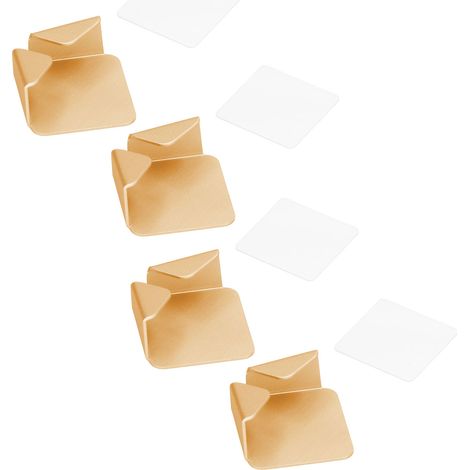 Set mit 4 Kabelmanagement-Halterungen (ohne Bohren), selbstklebender Steckdosen-Organizer, Wandsteckdosenleiste, goldfarben, für Zuhause (1/5)