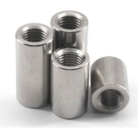 Écrou M16 - Acier Inoxydable 304 - Diamètre 24 mm - Longueur 40 mm - Écrou À Douille Longue Tige - Lot De 4 (1/5)