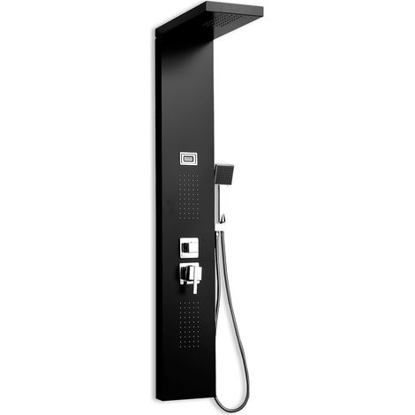 Colonne d'hydromassage en aluminium noir modèle Bahamas (1/5)