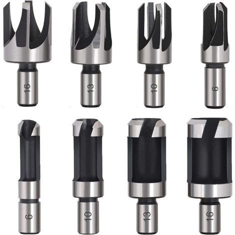 8-teiliges Set HSS-Holzdübelbohrer, Holzdübelschneider, Holzdübelbohrer, Dübelbohrer, Schneidwerkzeug zur Herstellung von Holzdübeln, Dübeln und Zapfen