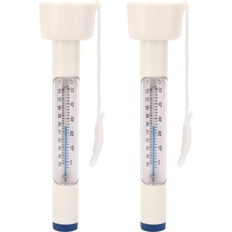 Lot de 2 thermomètres flottants pour piscine, permettant de mesurer la température de l'eau des piscines, spas, jacuzzis et aquariums.-AquaForge (1/5)