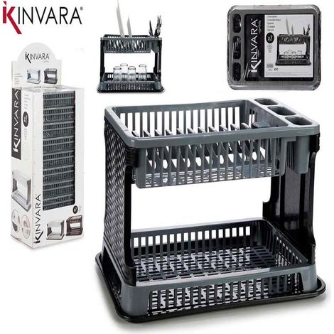 ESCURREPLATOS PLASTICO RATTAN 2 PISOS KINVARA (1/3)