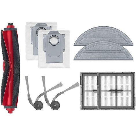 Filtre pour aspirateur brosse pour aspirateur Filtre de brosse pour aspirateur filtre de 9PCS Roborock Q10 VF/Q10 VF+Robot Aspirateur pièce détachée Main Side Brosse HEPA Filtre Serpillière Cloth Sac (1/5)