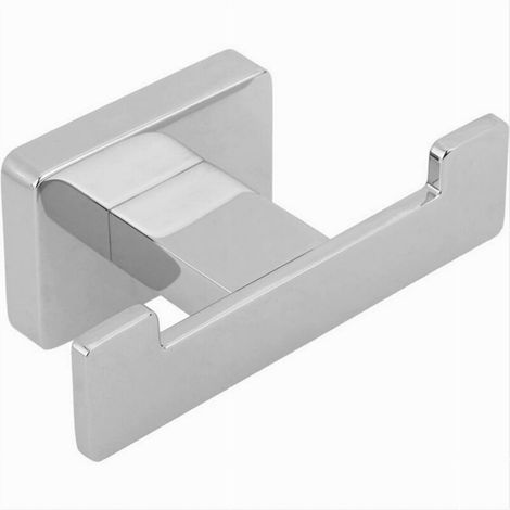 Cleafe - Appendino Gancio Doppio Da Muro Porta Asciugamani Accappatoi Cromato Bagno 87211 - (1/4)