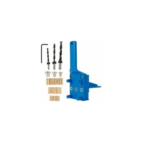 Jeu de 41 pièces Gabarit de perçage pour goujons, Guide de perçage pour goujons en bois with butée parallèle, Kit de gabarit de chevillage with dispositif de centrage de goujons 6 mm/8 mm/10 mm - Crez