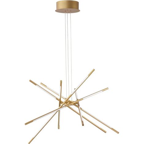 [NEUWERTIG] B-Ware Nova Luce Pendel Hängeleuchte Raccio Led Messing Warmweiß Dimmbar Fernbedienung