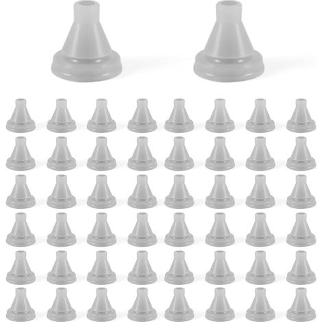 Lot de 50 buses de rechange pour pommeau de douche, trou de pulvérisation, buse en silicone, pour réparation de pommeau de douche à effet pluie, pour trou de 4 mm de diamètre (gris) (1/5)