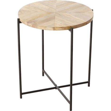 Kaffeetisch mit Mangoholzplatte MANDI, Ø 46 cm