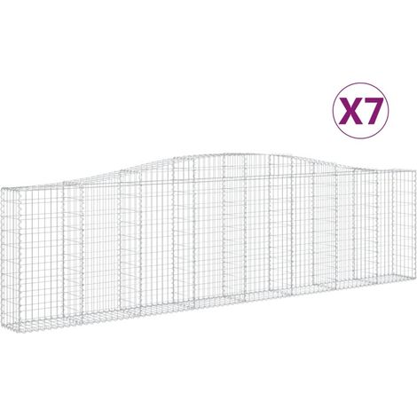 Maison Exclusive - Paniers à gabions arqués 7 pcs 400x30x100/120 cm Fer galvanisé