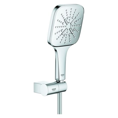 Grohe Rainshower SmartActive Cube - Wandhalterset 130 9,5 l/min, 3 Strahlarten, Halter und Schlauch, Chrom 26588000 (1/4)