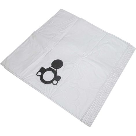 vhbw 5x Vacuum Cleaner Bag compatible with Nilfisk Attix 50-21 PC, 50-21 PC EC, 50-21 PC Clean Room Vacuum Cleaner, Microfleece, 36 cm x 26 cm, White