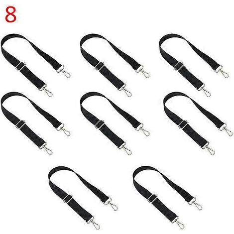 Lot de 8 sangles élastiques de rechange pour couvertures de cheval, avec double mousqueton pivotant, longueur ajustable de 61 à 107 cm (24 à 42 pouces). (1/5)