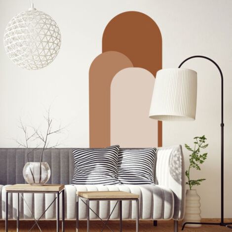 Sollbry Sticker mural arche Sticker mural Peel and Stick Stickers muraux modernes à pois Arche Stickers muraux Décor Art Peintures murales Sticker mural Papier peint minimaliste amovible pour chambre 
