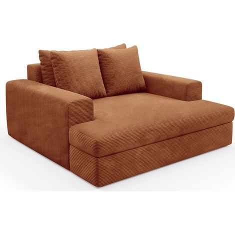 Sofá Fijo 2 Plazas Comazzo, Cojines Desenfundables, Brazos, Asientos 2, 162x167x86h cm Naranja