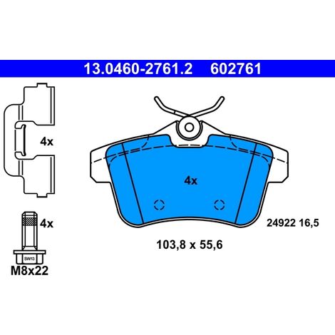 Kit de plaquettes de frein, frein à disque ATE 13.0460-2761.2 CITROËN 4254 35