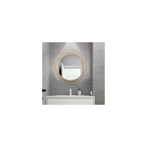 Miroir Mural Rond en Fer, Cadre Décoratif pour Salon, Chambre et Bureau, Accessoire de Décoration Intérieure Élégant et Moderne (1/4)