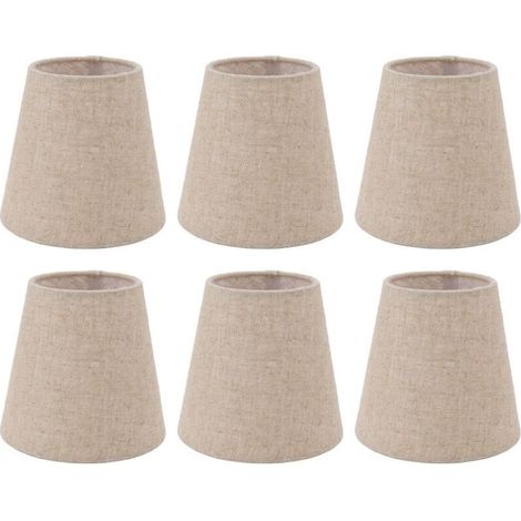 pièces petit abat-jour Clip sur tambour abat-jour en tissu de lin pour bougies ampoules accessoires d'éclairage (1/4)