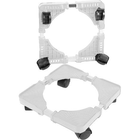 Decdeal Pflanzenständer mit Rollen, verstellbarem Universalfuß, rollbarer Blumentopfständer für Haus, Garten und Hof, Weiß (1/5)